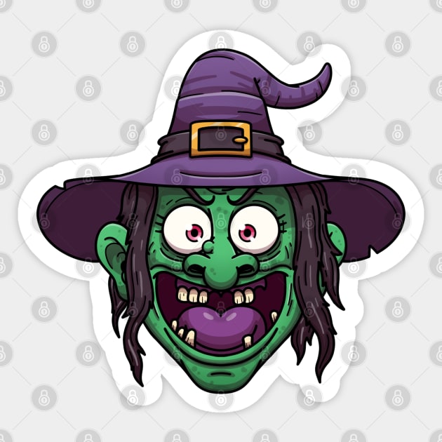 Witch Face Sticker by TheMaskedTooner